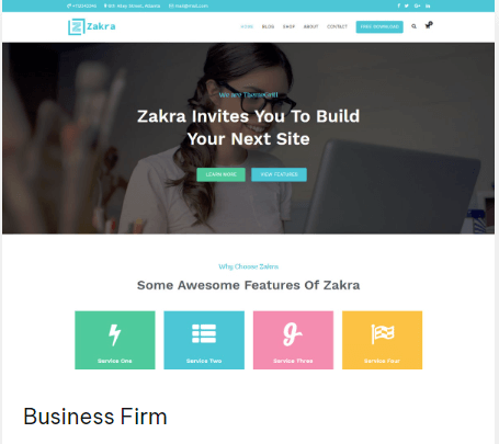 Zakra Business Firm Demo Content