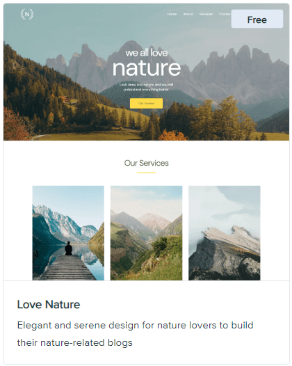 Astra Theme Love Nature WordPress demo