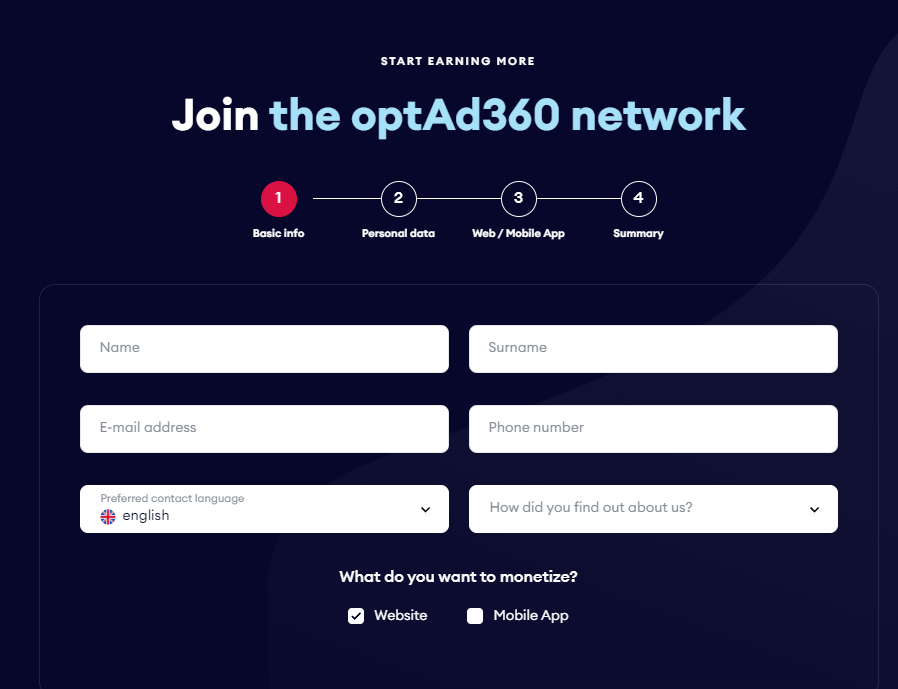 Optad360 registration