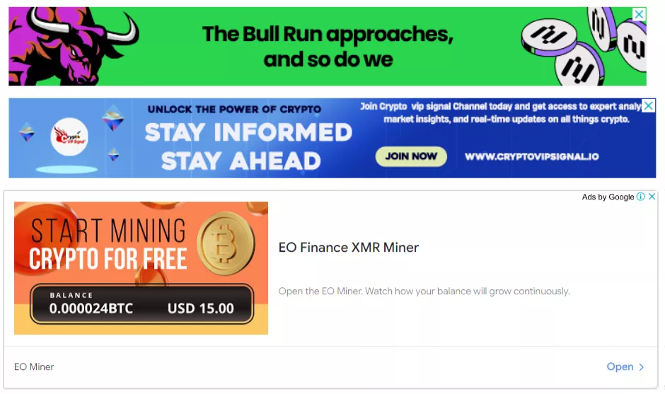 Google cryptocurrency ads