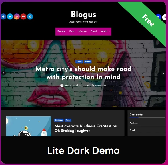Blogus Lite Dark Demo